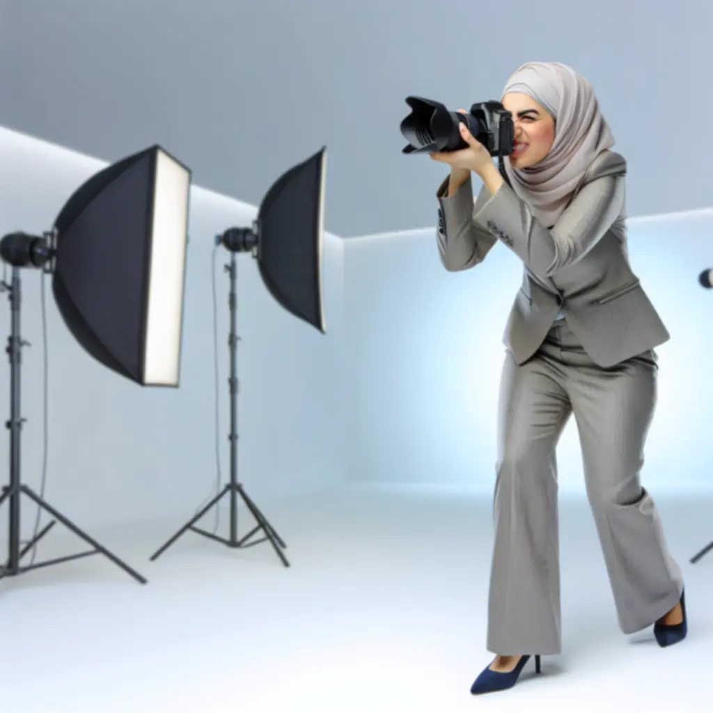 Professionele fotograaf aan het werk in studio