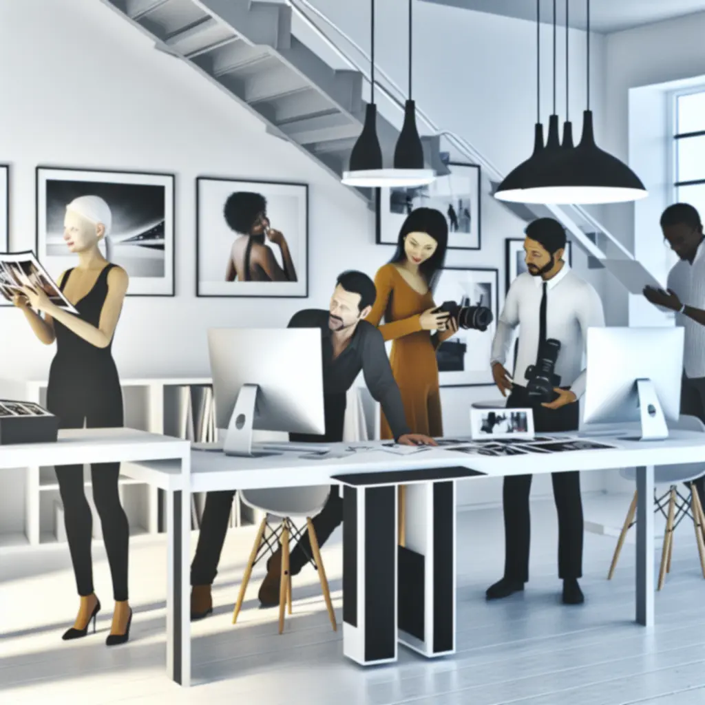 Creatieve fotografie studio - team aan het werk