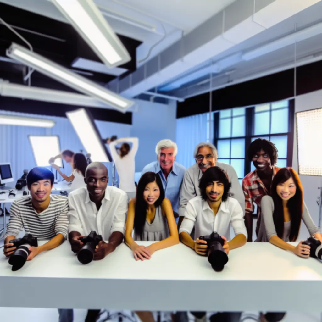 Creatief fotografie team aan het werk