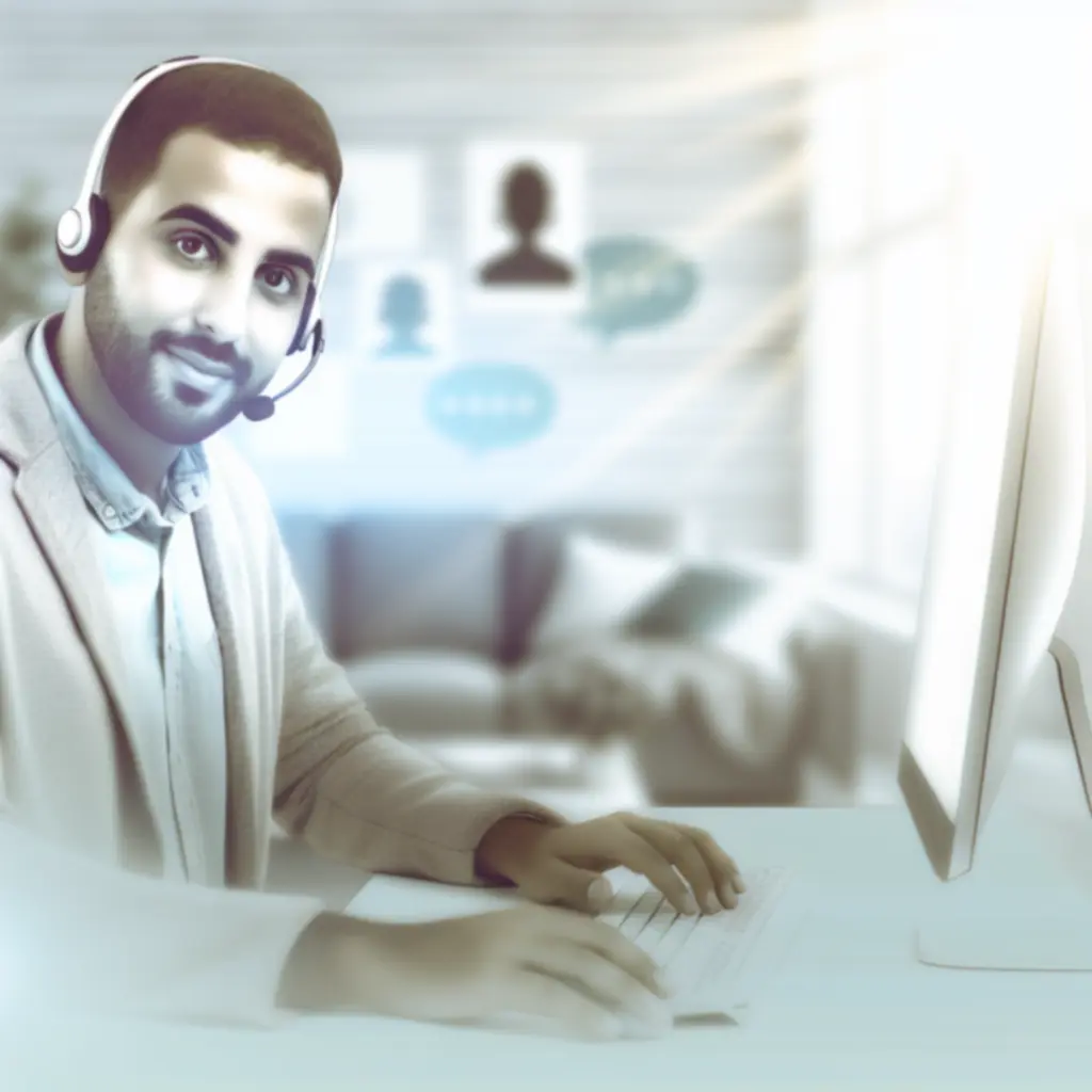 Klantenservicemedewerker helpt een klant